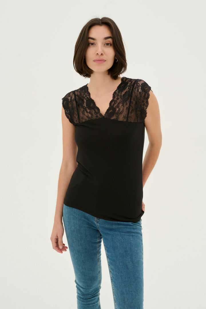 Poppy Lace Cami Black