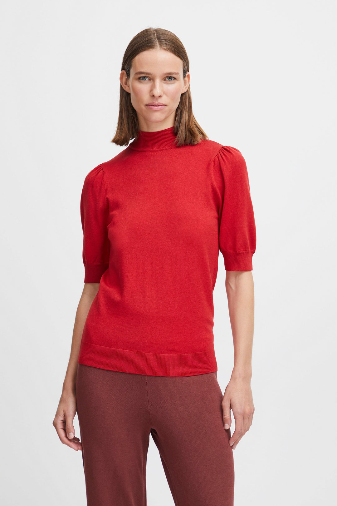 Morla Puff Sleeve Jumper Red